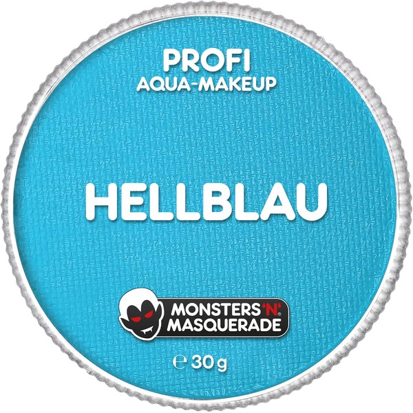 Monsters'n'Masquerade® Professional Aqua Make-Up, Light Blue, 30 g, Water-based Face