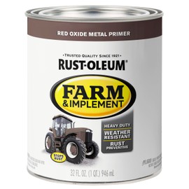 Rust-Oleum 280151 Farm & Implement Enamel Primer Quart, Red Oxide Metal Primer, (Pack of 1)