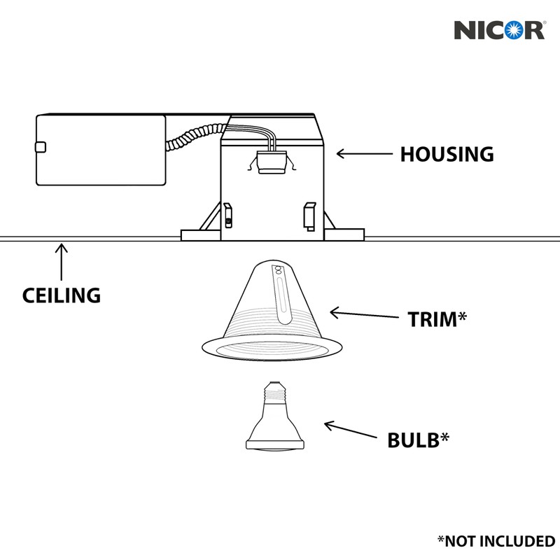 NICOR Lighting 6-inch Recessed Housing, Remodel, IC-Rated, Airtight (17003AR)
