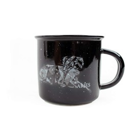 Stargazer ARIES Astrology Camp Mugs by Creature Cups | Ceramic Horoscope 13.5 Ounce Cups with Traits Revealed Inside | Birthday Constellation Signs | Holiday Gift for Coffee & Tea Lovers