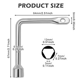 Multi Functional Triangular Bin Key,Universal Triangular L-Type Key for Elevator Door, Fireplace, Chimney, Gas Meter Cabinet, Switch Control Cabinet(Silver)