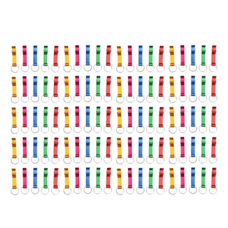 100pcs Bottle Opener Keychain Colorful Aluminum Alloy Can Opener Key
