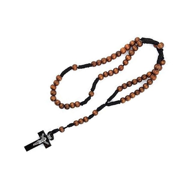 The New Medium Tone Olive Wood Bead Catholic Rosary For