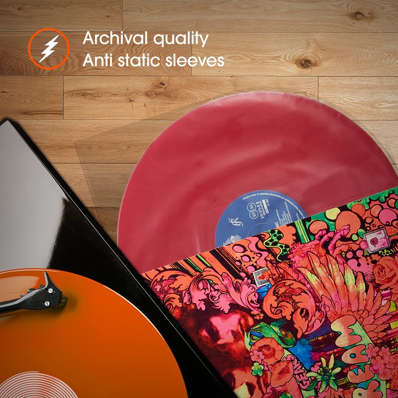 SPINCARE 50pcs 12 Inch Inner Vinyl Record Sleeves - Round