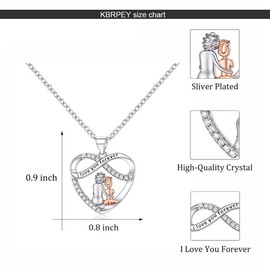 KBRPEY Mother and Daughter Necklace 925 Sterling Silver Mother Heart Necklace Hug Chain Heart Pendant Mother's Day Chain Jewellery Gifts for Mother Daughter, Sterling Silver