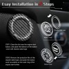 Tybasthe Rotary Push Start Button Cover, Carbon Fiber Car Accessories