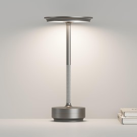 ZTFLOS Cordless Table Lamps, LED Rechargeable Outdoor Waterproof Portable Touch Battery Table Lamps with Memory Function, Built-in 5000mAh,Battery for Patio/Campsite/Work(Silver)