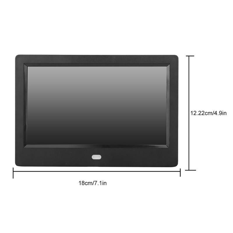 7" HD LED Screen Digital Photo Frame Alarm Clock MP3/4