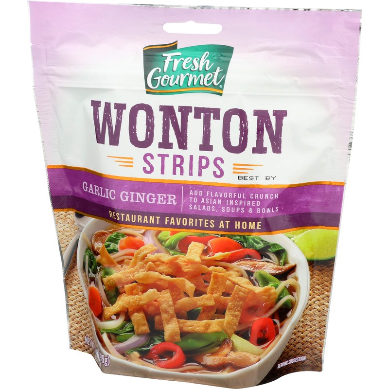 Fresh Gourmet, Wonton Strip, Garlic Ginger, 3.5 Oz