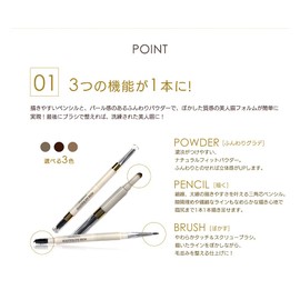 Picomonte Beautiful Eyebrow Ash Brown Powder & Pencil & Brush 3 Function Integrated Eyebrow