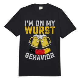 Oktoberfest German I'm on My Wurst Behavior Sausage Design Comfort Colors Adult Heavyweight T-Shirt