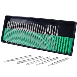 HaoTrade 30 Pieces Diamond Grinding Pins, 3mm Shank Diamond Burr Grinding Pins, Diamond Coated Drill Bit Set Milling Cutter Carving Tools for Fixing Craftsmen, Rotary Tool