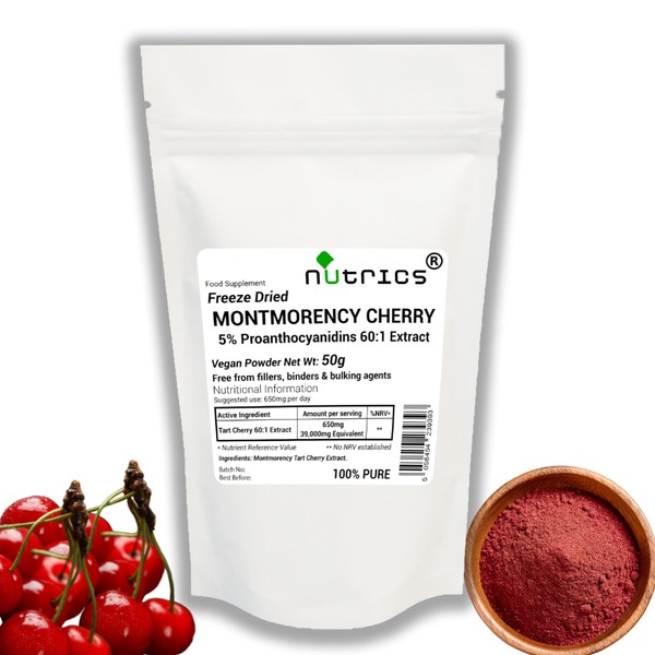 Nutrics® 50g Montmorency Tart Cherry Extract Powder 5% Proanthocyanadins -