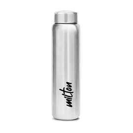 MILTON Aqua 1000 Stainless Steel Water Bottle, 950 ml, Silver | Leak Proof | Office Bottle | Gym Bottle | Home | Kitchen | Hiking | Treking Bottle | Travel Bottle