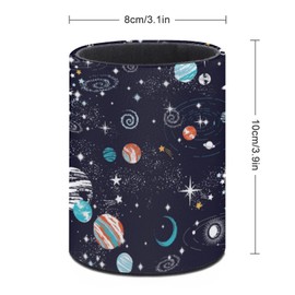 XUWU Galaxy Space Planets Pen Holder Pencil Organizer Cute Pencil Cup Desk Decor Makeup Brush Holder PU Multifunctional Office Suppliesfor Home Classroom School