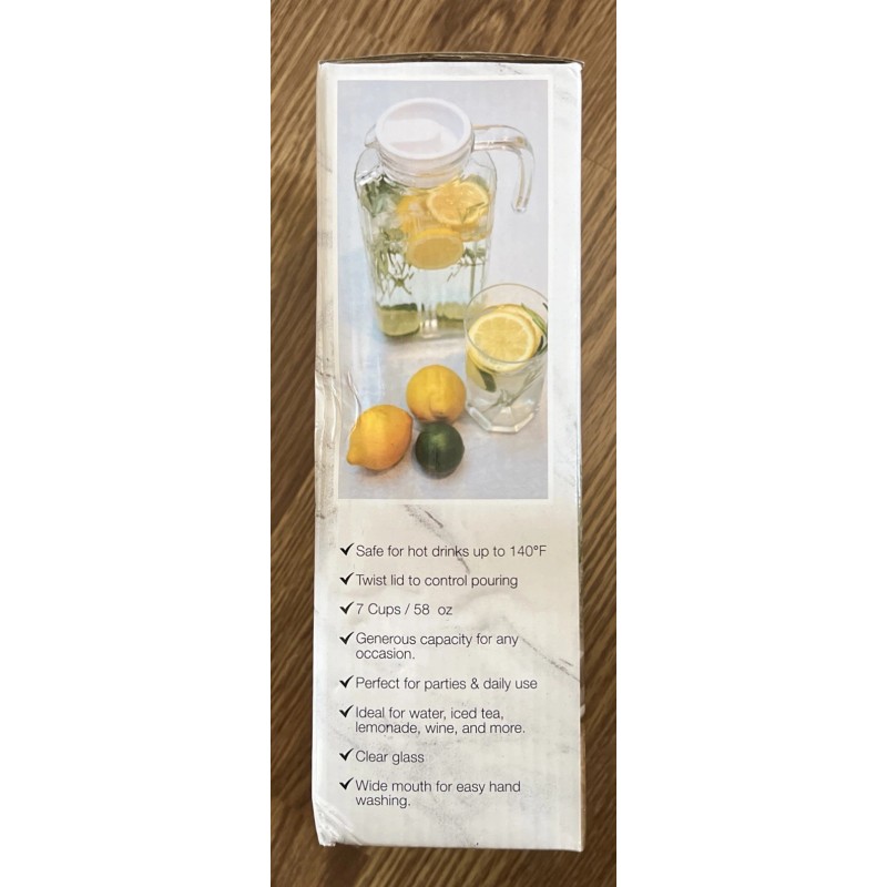 Sedona Retro Clear Glass Ribbed Rectangular 58 oz. Hot &