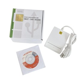 ISO7816 Contact Smart Card Reader DOD Military USB Common Access CAC, Compatible with Windows, Mac OS 10.6-10.10 and Linux System (White) by XCRFID