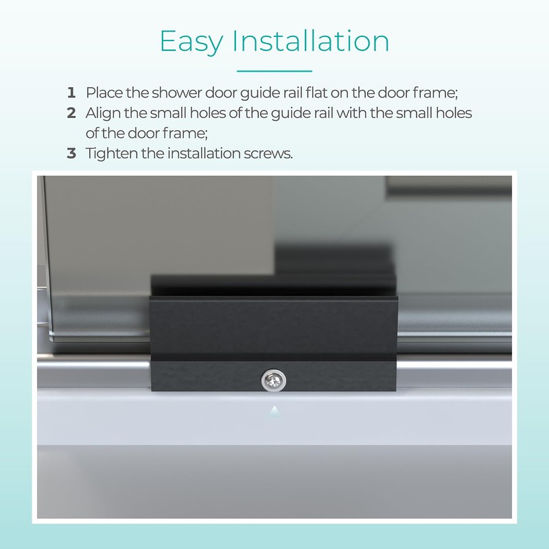 Sliding Shower Door Bottom Guide 1/2" x 3" for Shower
