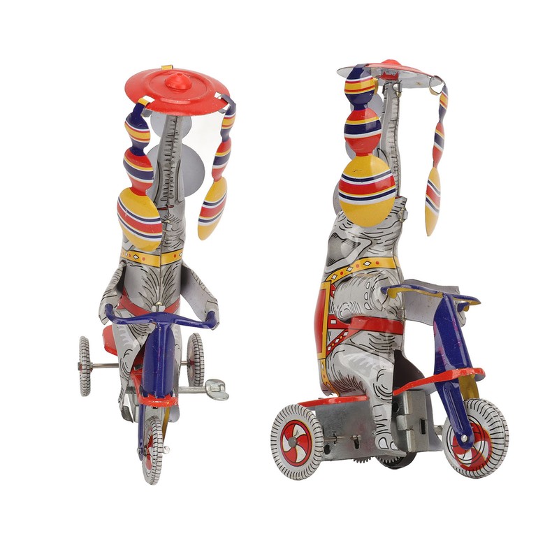 Elephant On Tricycle Tin Toy Retro Iron Handmade Elephant On
