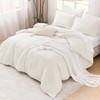 Litanika Ivory Comforter Set Full Size, 3 Pieces Lightweight Solid
