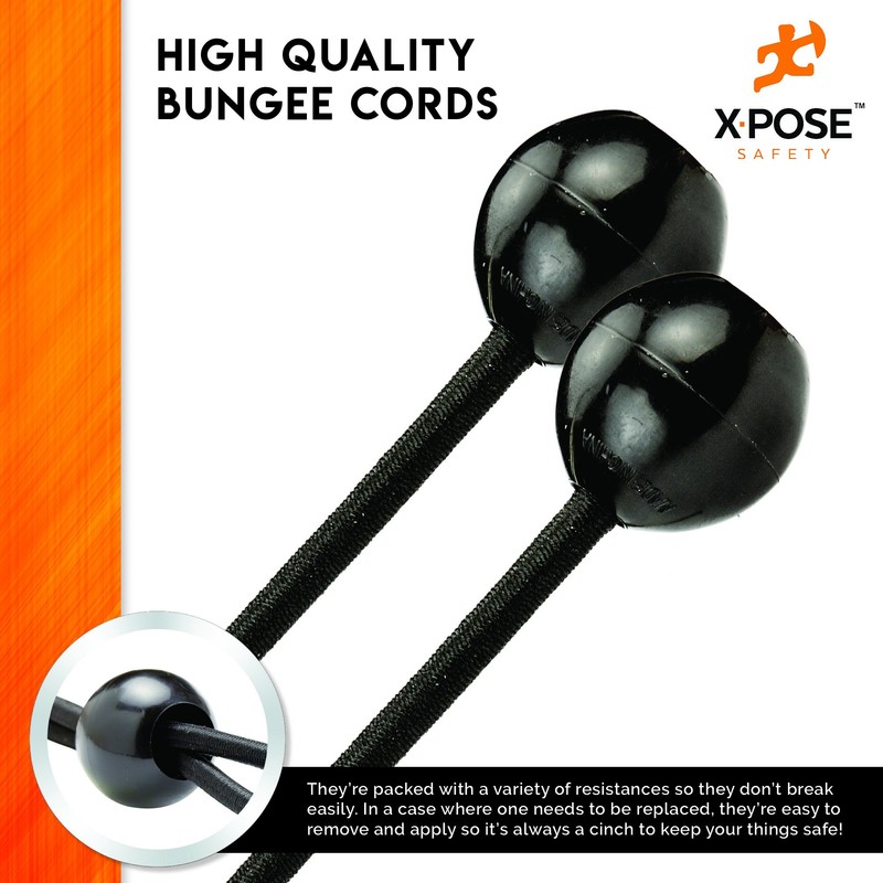 Xpose Safety Bungee Ball Cords 6" 100 Pack Heavy Duty