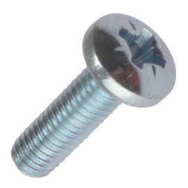 Machine Screw Pozi Pan Head Bright Zinc Plated M6 25mm Pack of 100