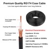 MOOKEERF RG174 Coaxial Cable 30ft, 50 Ohm High Flexibility RG174