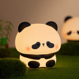 NesveCit Cute Panda Nachtlicht, LED Squishy Neuheit Tier Nachtlampe, Lebensmittelqualit?t Silikon 3 Level dimmbar Stillen Kinderzimmer Nachtlicht fr Zimmer Dekoration