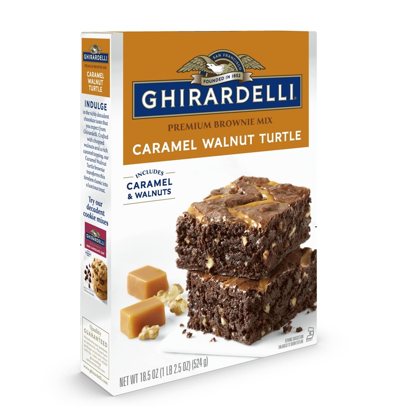GHIRARDELLI Caramel Walnut Turtle Brownie Mix, 18.5-Ounce (Pack of 12)