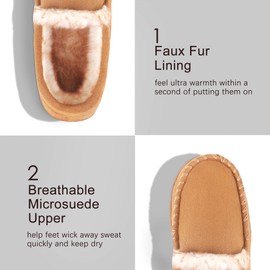 Fupoia Boys Slippers Girls Slippers Moccasin Memory Foam Kids House Slipeprs Nonslip Indoor Outdoor Slippers for Boys color beige size13