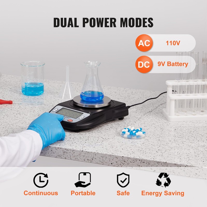 VEVOR Lab Scale, 600g x 0.01g Accuracy High Precision Analytical