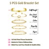AllerPierce 5pcs Gold Bracelets for Women 14K Gold Plated Cuff