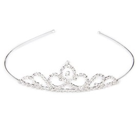 Lurrose Crystal Tiara Crowns Bridal Crown Princess Elegant Crown Women Rhinstone Headbands Bridal Wedding Prom Birthday Party Headpieces (Silver)