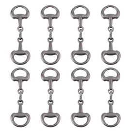 SUPERFINDINGS 8Pcs Gunmetal Double D-Rings Snaffle Bit Alloy Buckles Equestrian Jewelry Making Metal Link for Necklaces Bracelets Foldable Connecting Clasp for DIY Snaffle Bit