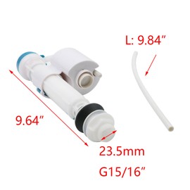 T Tulead Toilet Fill Valve Adjustable Height 7.68"-12", Toilet Flush Valve Replacement Kit G15/16 Plastic Toilet Fill Valve