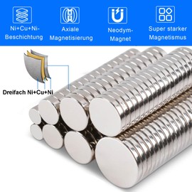 Pack of 300 Magnets Strong, 4 Different Sizes, Neodymium Magnets Extra Strong Silver, Small Magnets for Magnetic Board, Magnets Small Strong Mini Magnets for Whiteboard, Crafts, Fridge Magnets, Magnet