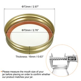 uxcell Canning Lids, 8 Sets - Tinplate Split-Type Mason Jar Lids and Bands Regular Mouth with Date Leak Proof Fits Storage Cover (Gold)