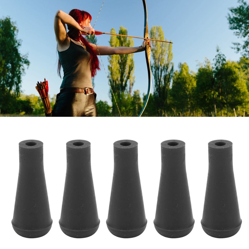5Pcs Archery Tips, Soft Rubber Arrowheads 6mm Blunt Point Broad