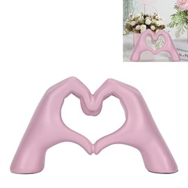 Heart Shaped Hand Carved Decoration, Cute Decoration Gift Suitable for Living Rooms, Offices, Bookshelves, Art Aesthetics, Consoles, Wedding Decorations (Pink)