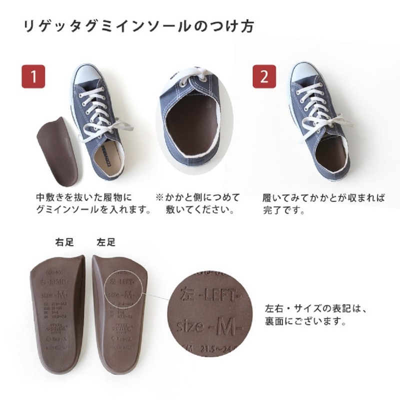 RGU-001 Rigetta Me Insole, Shock Absorption, Foot Pressure Dispersion, Reduces