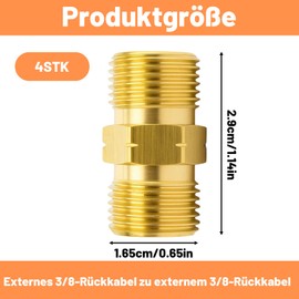 Gas Quick Coupling, Gas Hose Connector, Pack of 4, Gas Adapter 1/4, Brass Material, for Air Conditioners, Solar Systems, Sanitary