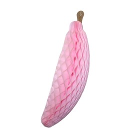 2-Pack 15 Inch Large Honeycomb Tissue Paper Banana Fruit Decoration, Pink