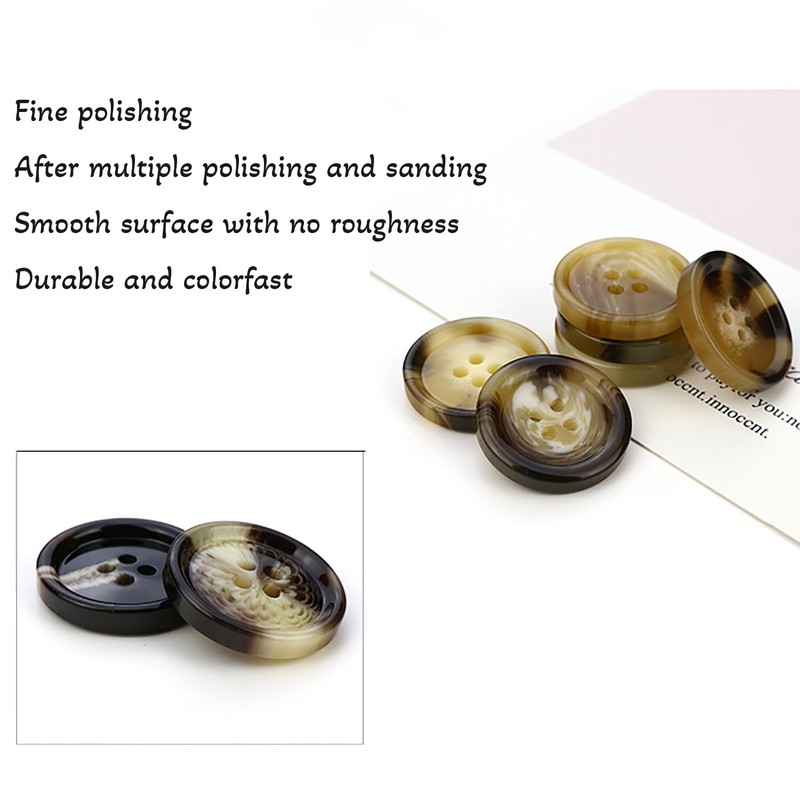 10 PCS 4 Holes Round Pattern Resin Buttons Flatback Sewing