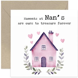 Birthday Card for Nan, Mother's Day Cards for Her - Moments at Nan's Heartfelt Design from Grandchildren - Keepsake Gifts for Women - What Happens Blank Inside
