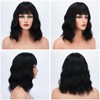 Barsdar Short Bob Wigs with Fringe Shoulder Length Women Short