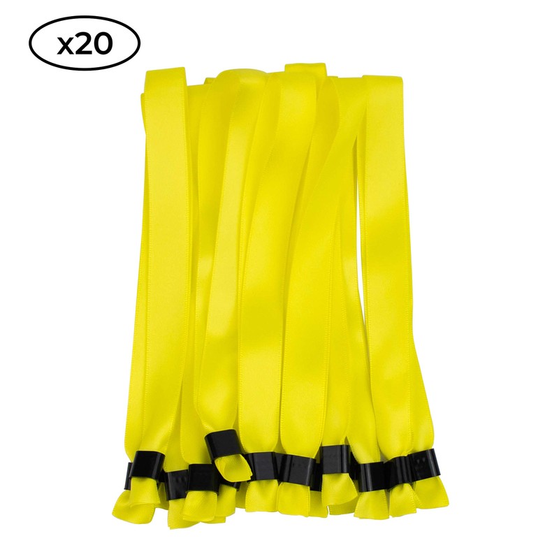20 Yellow Fabric Bracelets for Events - Plastic Clasp to