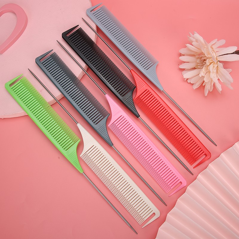 7pcs RatTail Hairdressing Styling Comb FineTooth Salon Dyeing Tinting Hair