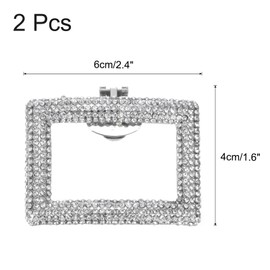 uxcell - 2 clips de diamantes de imitación desmontables rectangulares para zapatos, hebillas de abalorios, accesorios para mujeres, bodas, bailes, fiestas, tacones altos, decoración de manualidades,