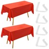 MEMOFYND 2 Pcs Red Tablecloths And 4 Pcs Tablecloth Clips,