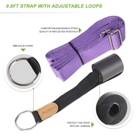 UBING - Estirador de piernas, entrenador de flexibilidad de puerta y correa de estiramiento para entrenamiento de ballet, danza, gimnasia, incluye instrucciones detalladas de ejercicio y una bolsa de